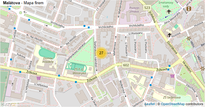 Malátova - mapa firem
