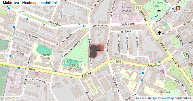 Malátova - mapa podnikání