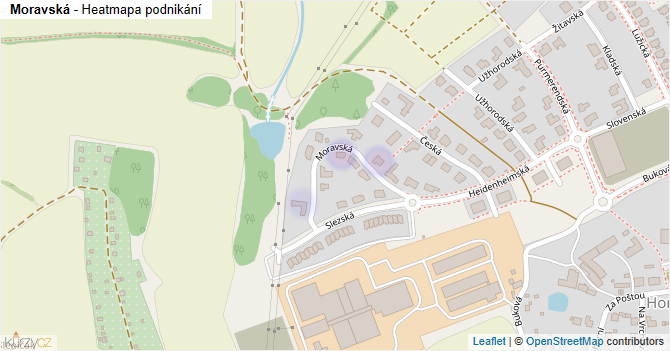 Moravská - mapa podnikání