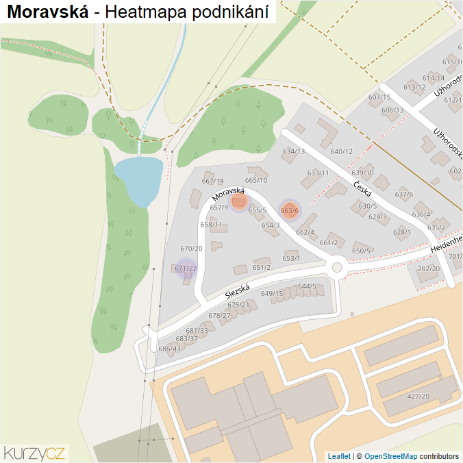 Mapa Moravská - Firmy v ulici.