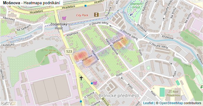 Mošnova - mapa podnikání
