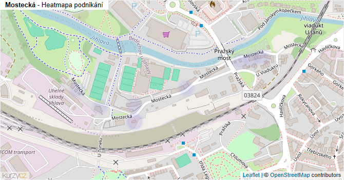 Mostecká - mapa podnikání