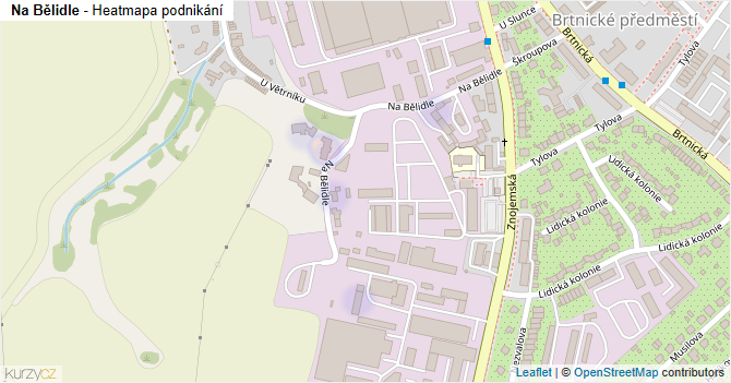 Na Bělidle - mapa podnikání