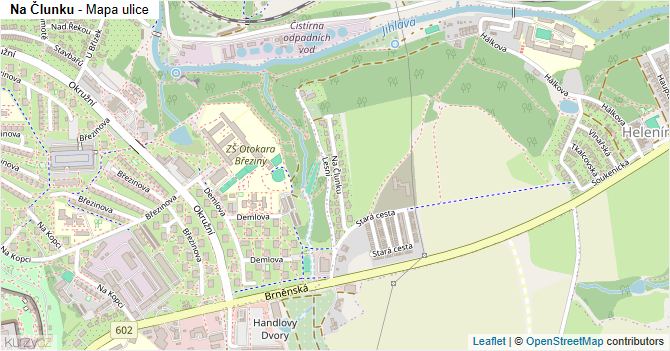 Na Člunku - mapa ulice
