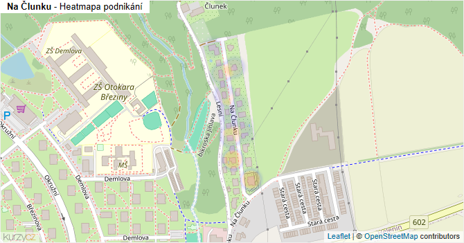 Na Člunku - mapa podnikání