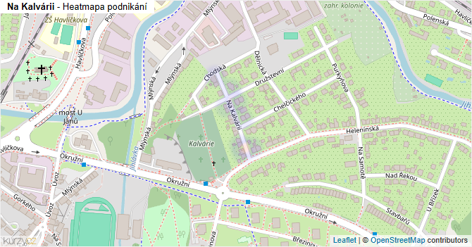 Na Kalvárii - mapa podnikání