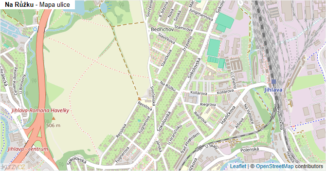 Na Růžku - mapa ulice
