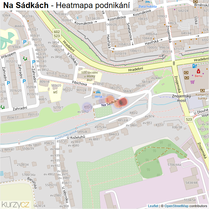 Mapa Na Sádkách - Firmy v ulici.