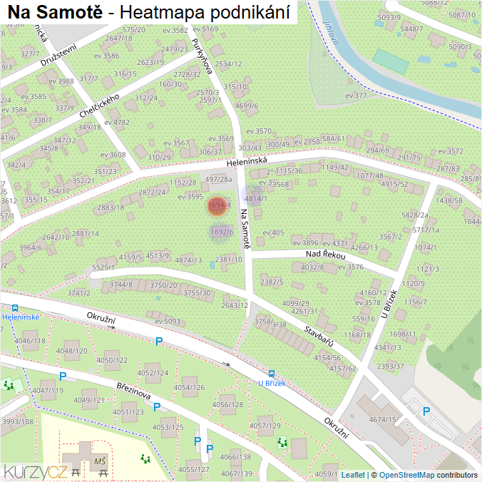 Mapa Na Samotě - Firmy v ulici.