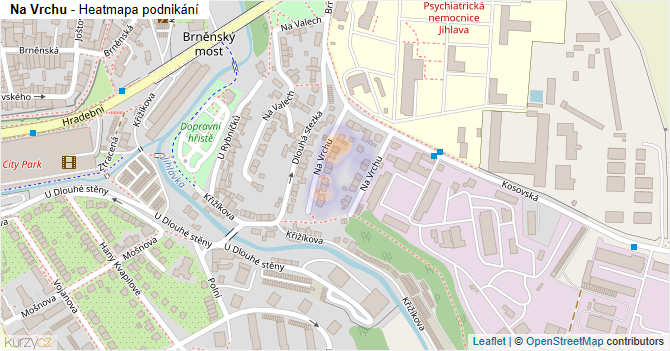 Na Vrchu - mapa podnikání