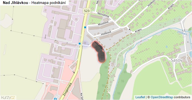 Nad Jihlávkou - mapa podnikání