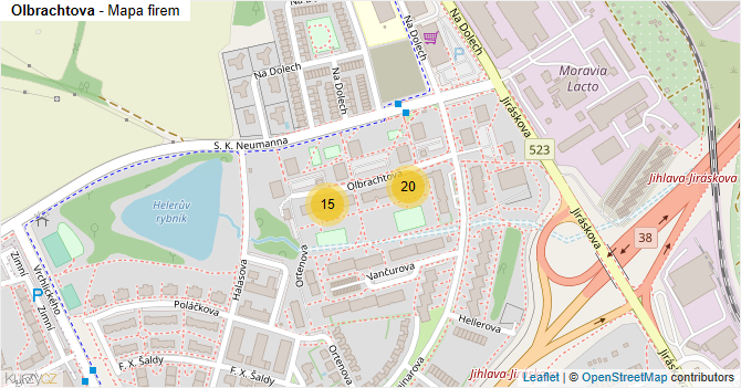 Olbrachtova - mapa firem