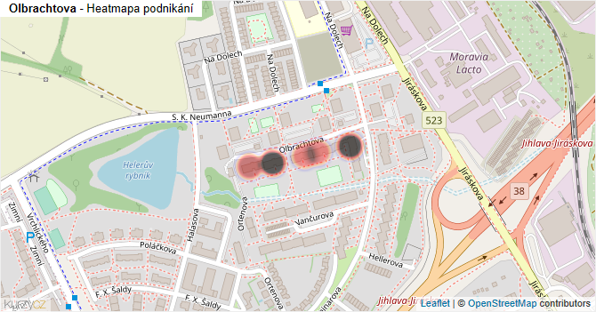 Olbrachtova - mapa podnikání