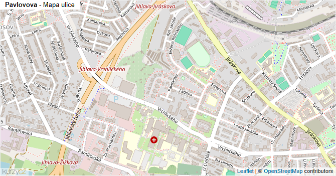 Pavlovova - mapa ulice