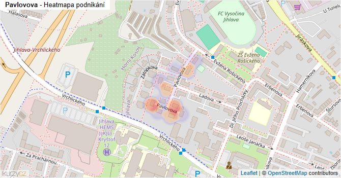 Pavlovova - mapa podnikání