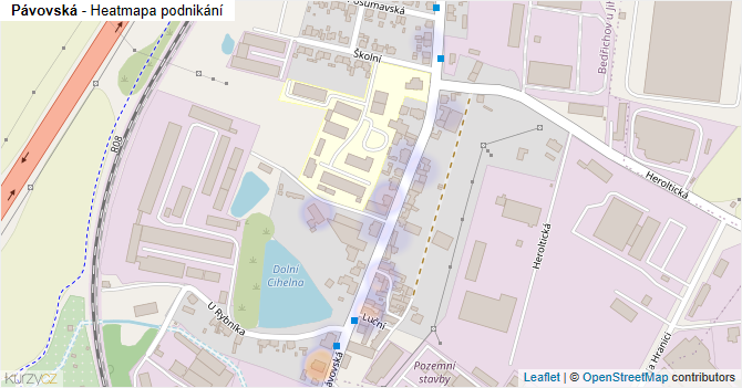 Pávovská - mapa podnikání