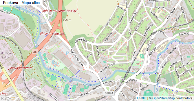 Peckova - mapa ulice