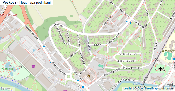 Peckova - mapa podnikání