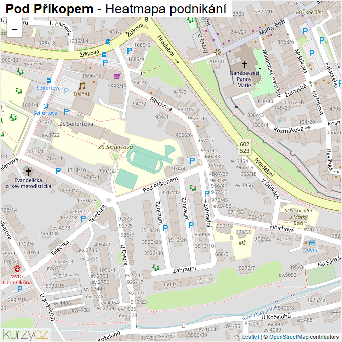 Mapa Pod Příkopem - Firmy v ulici.