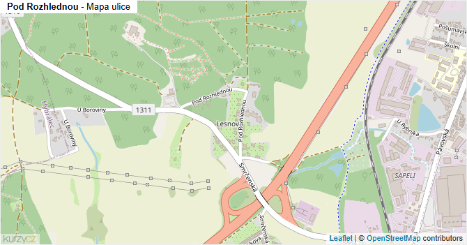 Pod Rozhlednou - mapa ulice