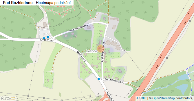 Pod Rozhlednou - mapa podnikání