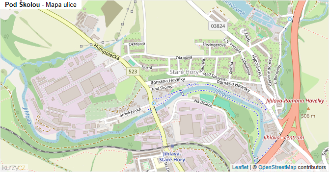 Pod Školou - mapa ulice