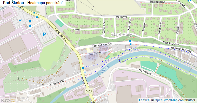 Pod Školou - mapa podnikání