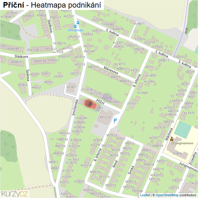Mapa Příční - Firmy v ulici.