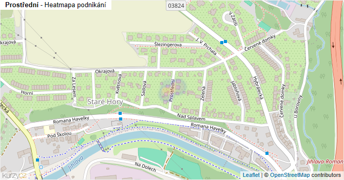 Prostřední - mapa podnikání