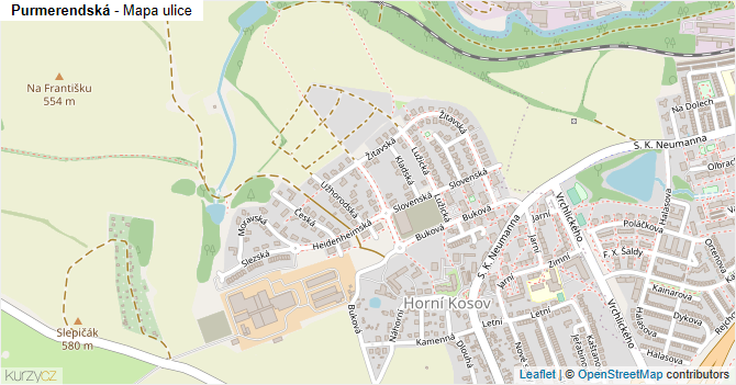 Purmerendská - mapa ulice
