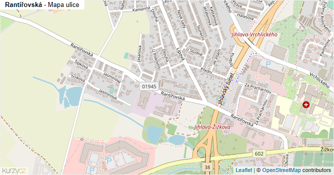 Rantířovská - mapa ulice