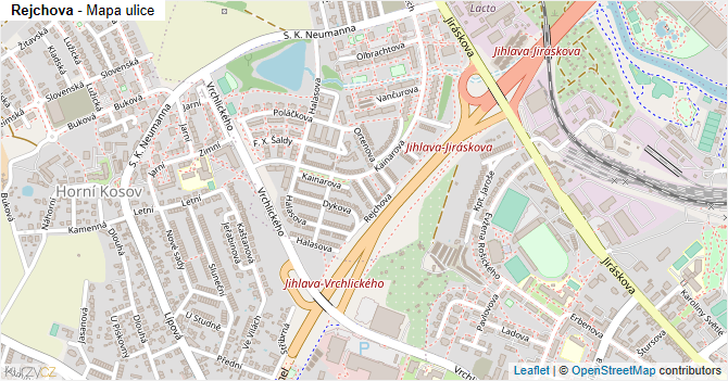 Rejchova - mapa ulice