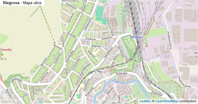 Riegrova - mapa ulice