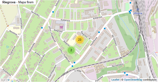 Riegrova - mapa firem