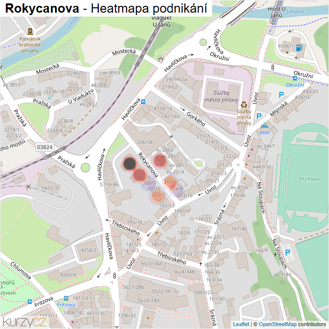 Mapa Rokycanova - Firmy v ulici.
