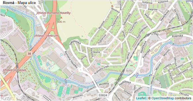 Rovná - mapa ulice