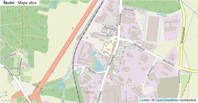Školní - mapa ulice