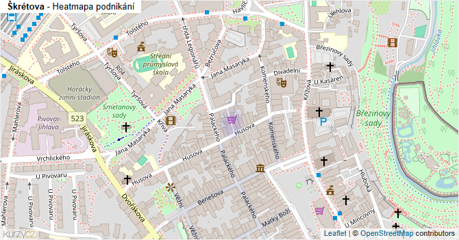 Škrétova - mapa podnikání