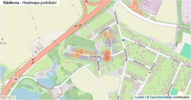 Sládkova - mapa podnikání