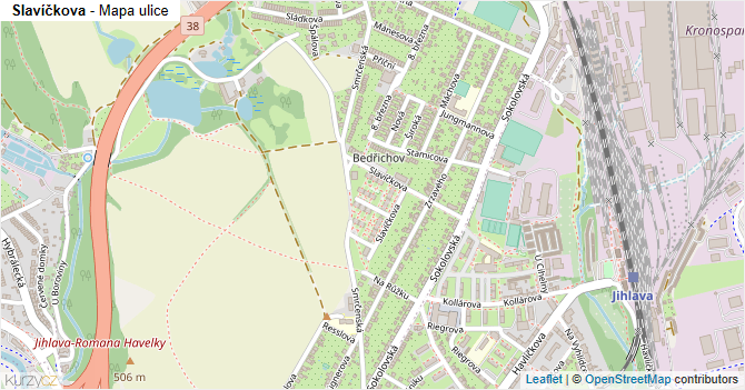 Slavíčkova - mapa ulice