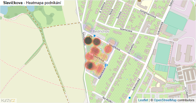Slavíčkova - mapa podnikání