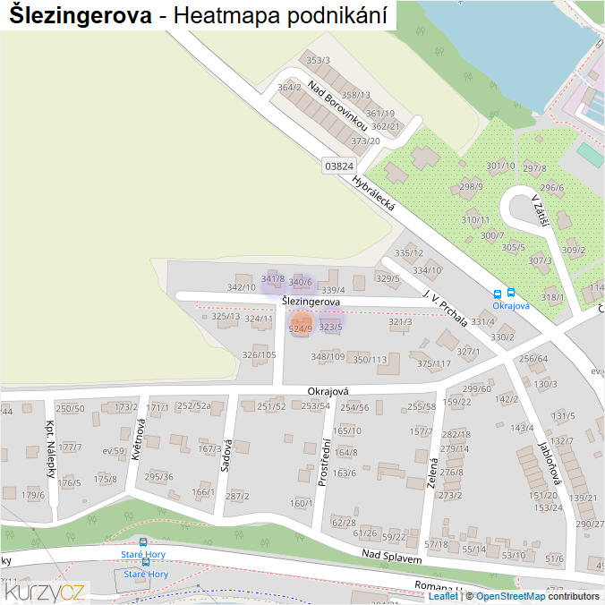 Mapa Šlezingerova - Firmy v ulici.
