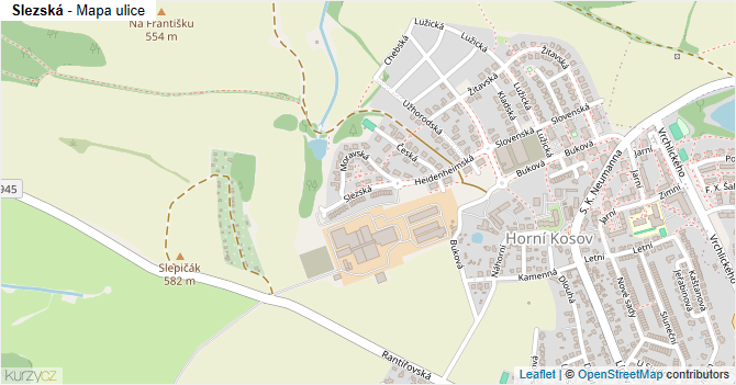 Slezská - mapa ulice