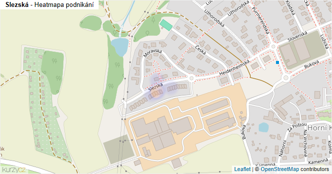Slezská - mapa podnikání