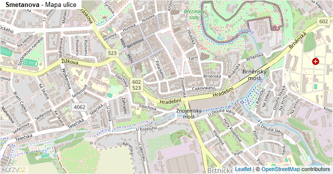 Smetanova - mapa ulice