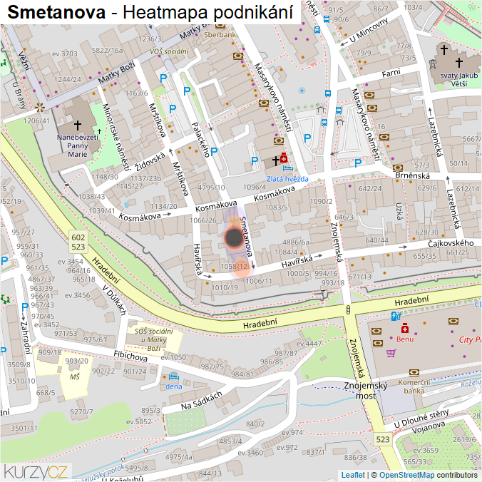 Mapa Smetanova - Firmy v ulici.