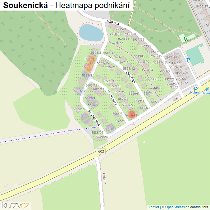 Mapa Soukenická - Firmy v ulici.