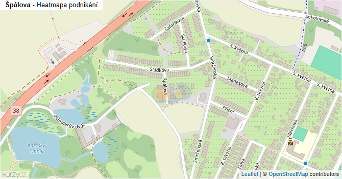 Špálova - mapa podnikání