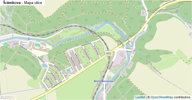 Šrámkova - mapa ulice