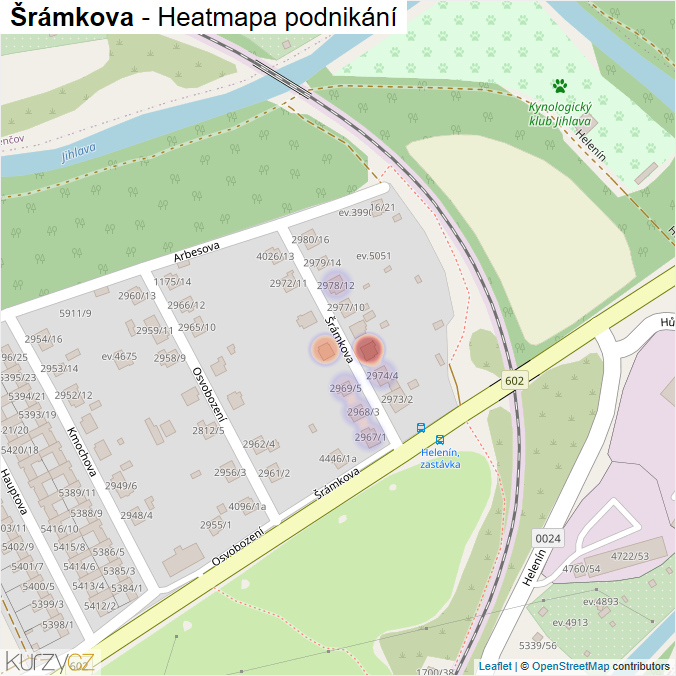 Mapa Šrámkova - Firmy v ulici.